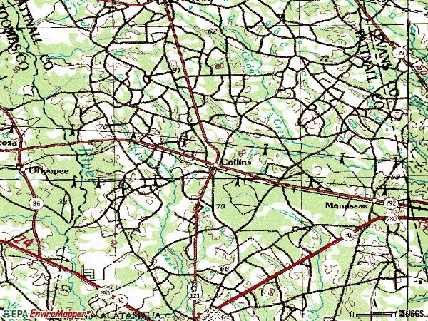 Zip code 30421 topographic map