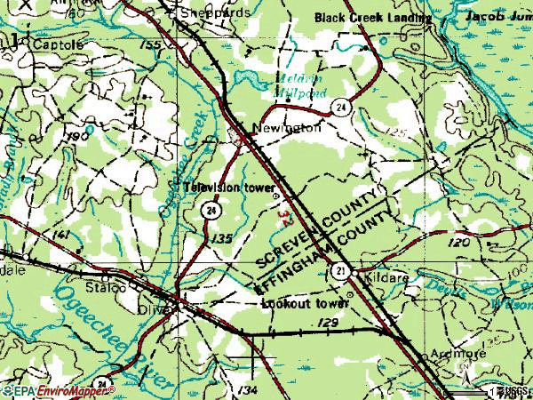 Zip code 30446 topographic map