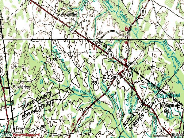 Zip code 30456 topographic map