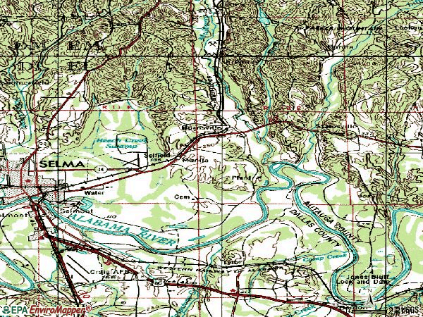 Zip code 36703 topographic map