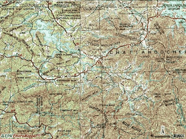 Zip code 30512 topographic map