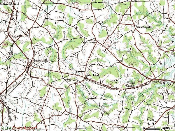 Zip code 30516 topographic map