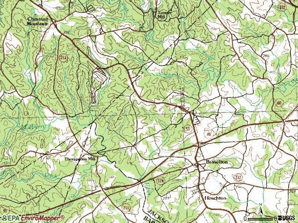 Zip code 30517 topographic map