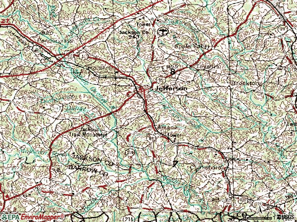Zip code 30549 topographic map