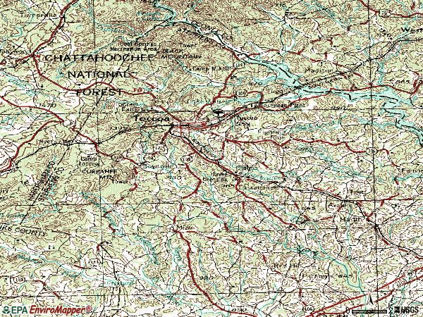 Zip code 30577 topographic map