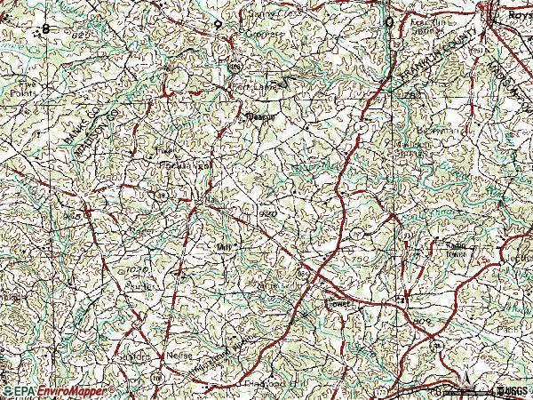 Zip code 30633 topographic map