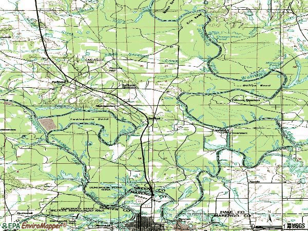 Zip code 36740 topographic map