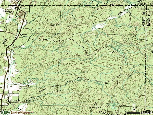 Zip code 30708 topographic map