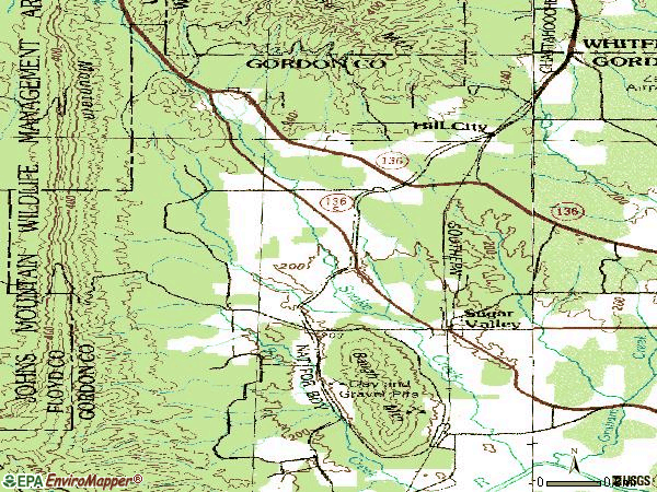 Zip code 30746 topographic map