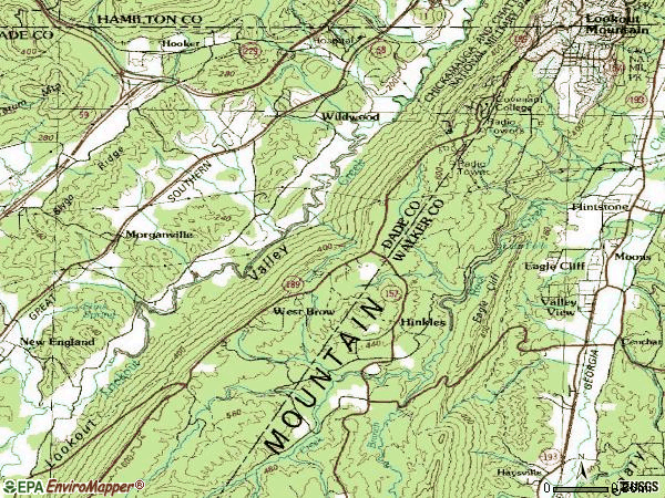 Zip code 30750 topographic map