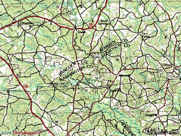 Zip code 30820 topographic map