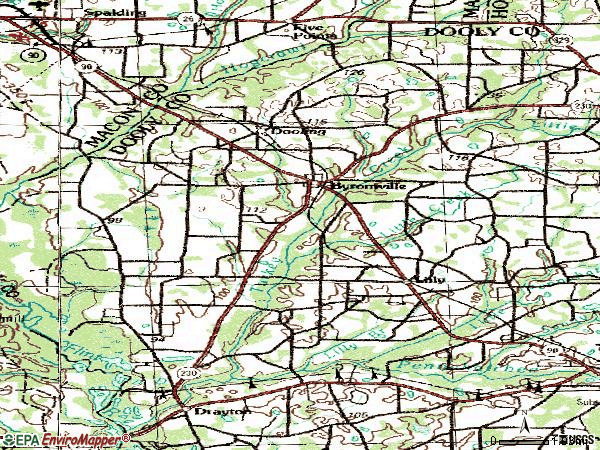 Zip code 31007 topographic map