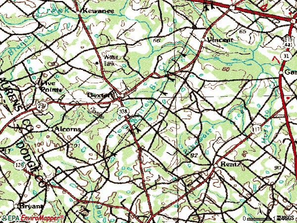 Zip code 31019 topographic map