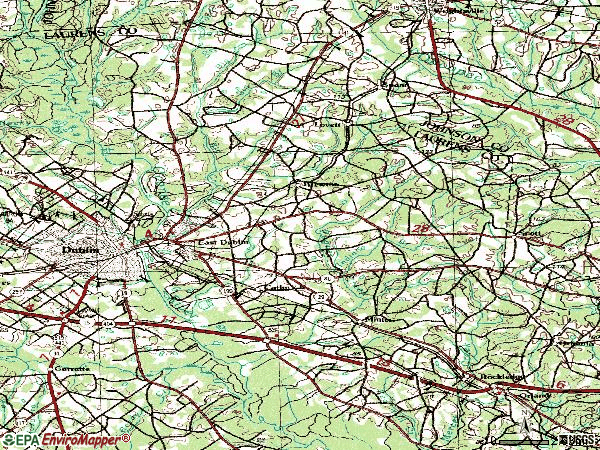Zip code 31027 topographic map