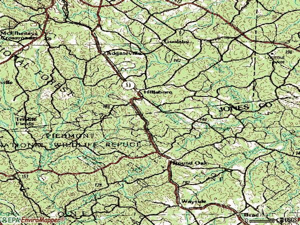 Zip code 31038 topographic map