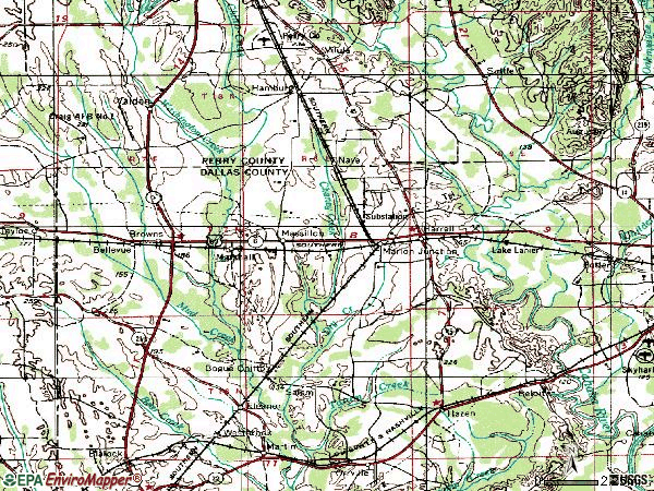 Zip code 36759 topographic map