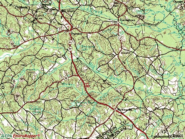 Zip code 31042 topographic map