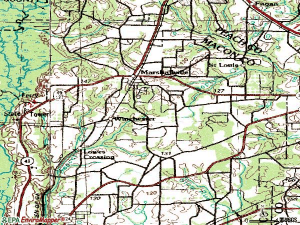 Zip code 31057 topographic map