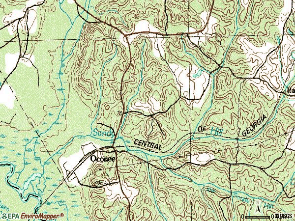 Zip code 31067 topographic map