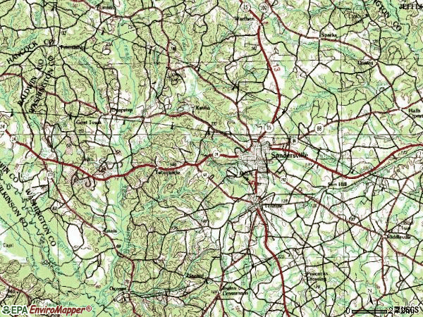 Zip code 31082 topographic map