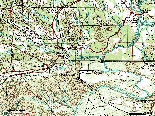 Zip code 36769 topographic map