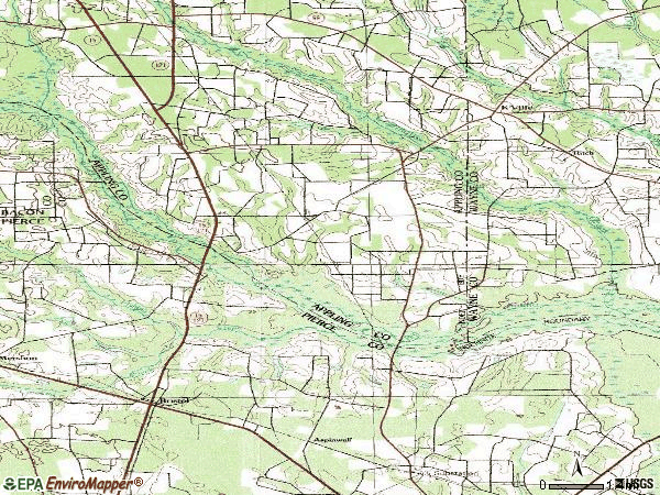 Zip code 31518 topographic map