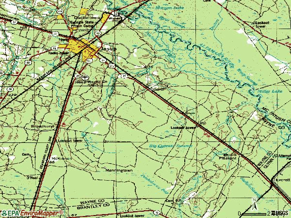 Zip code 31546 topographic map
