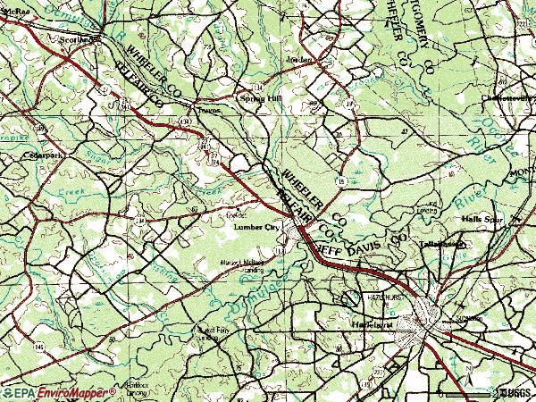 Zip code 31549 topographic map
