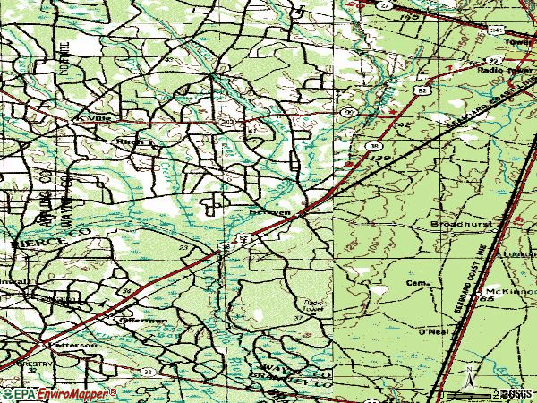 Zip code 31560 topographic map