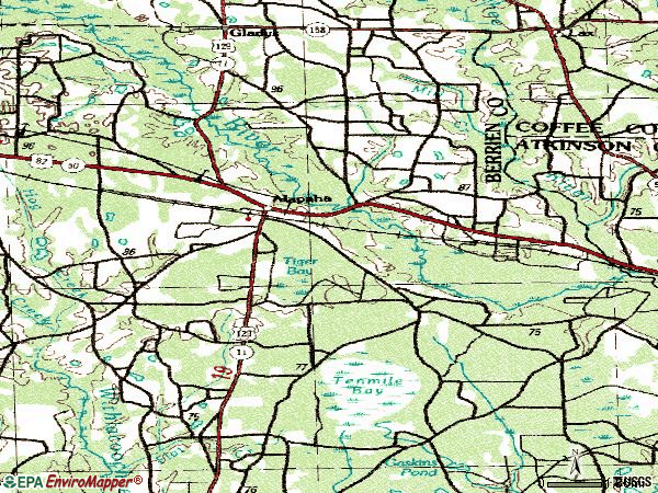 Zip code 31622 topographic map