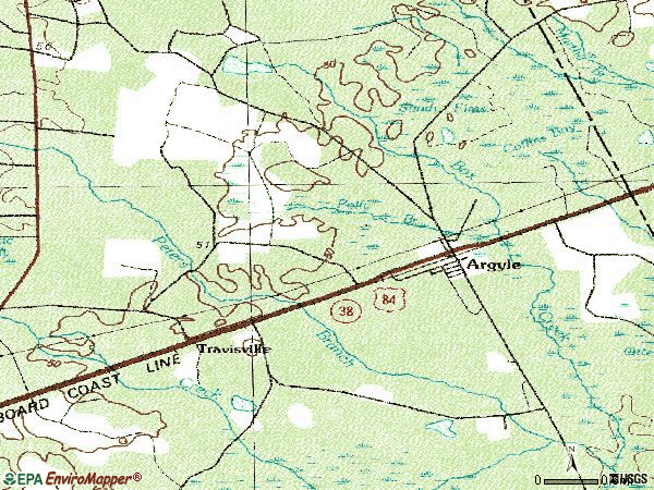 Zip code 31623 topographic map