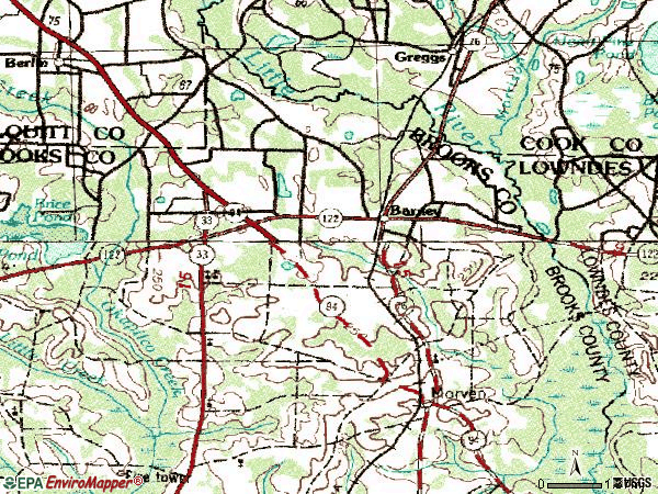 Zip code 31625 topographic map