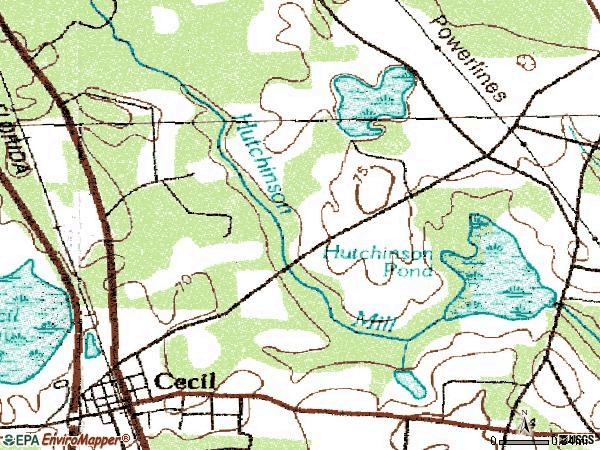 Zip code 31627 topographic map