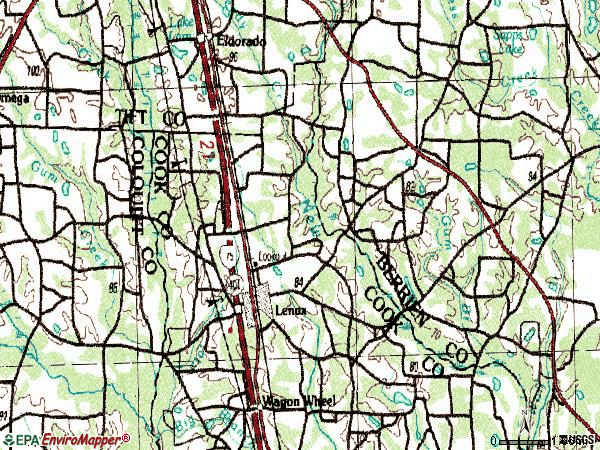 Zip code 31637 topographic map
