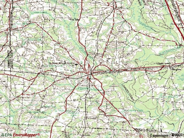 Zip code 31643 topographic map