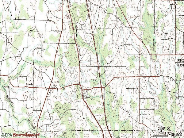 Zip code 31712 topographic map