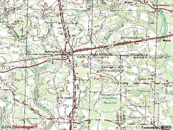Zip code 31713 topographic map