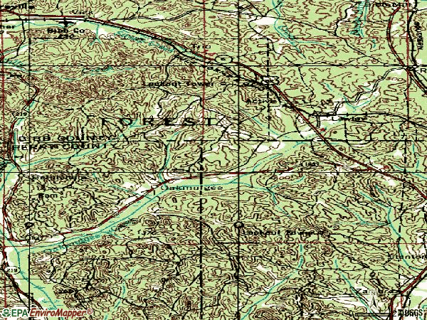 Zip code 36793 topographic map