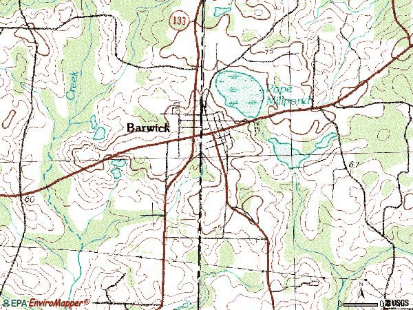 Zip code 31720 topographic map