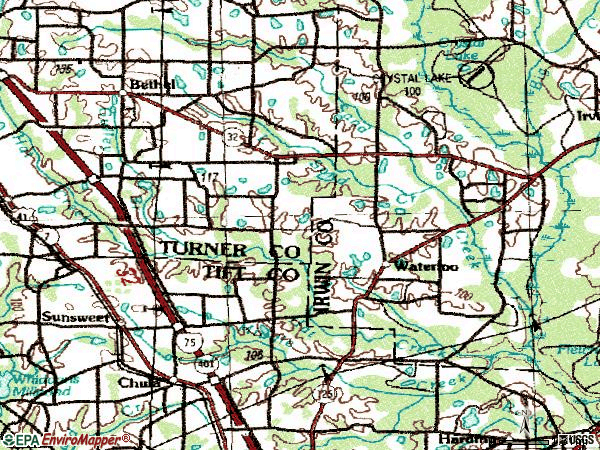 Zip code 31733 topographic map