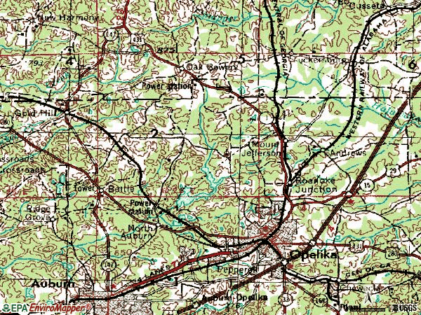 Zip code 36801 topographic map