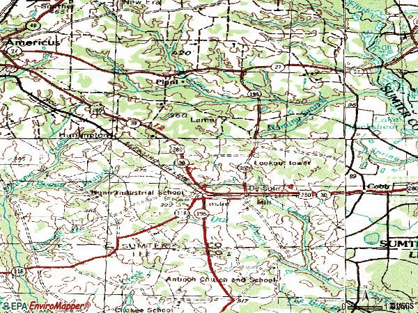 Zip code 31764 topographic map