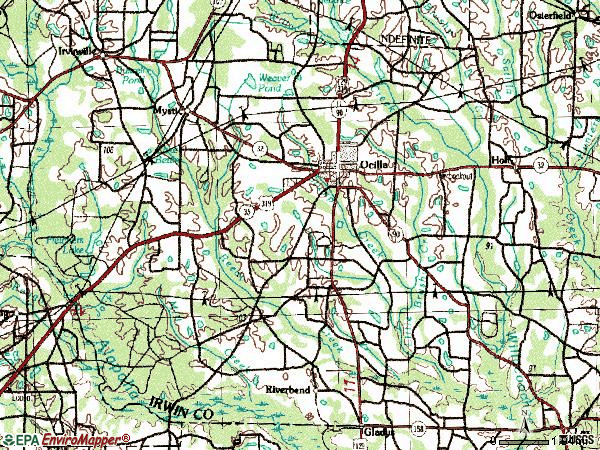 Zip code 31774 topographic map