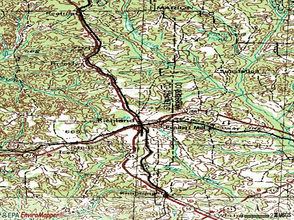 Zip code 31825 topographic map