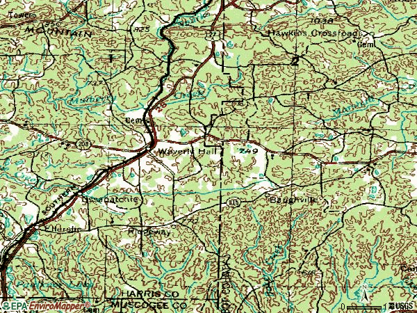 Zip code 31831 topographic map