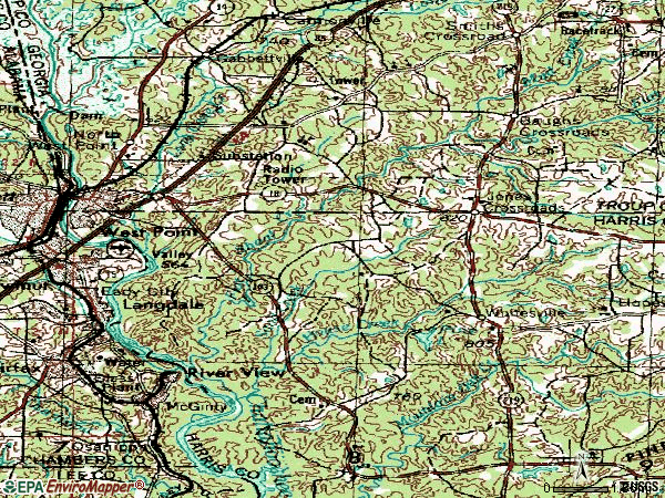 Zip code 31833 topographic map