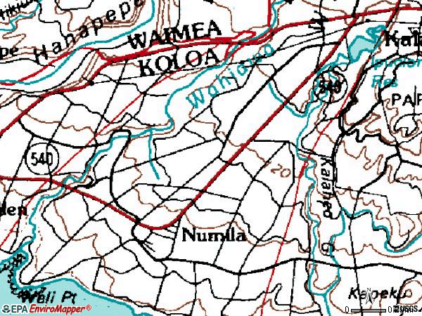 Zip code 96705 topographic map
