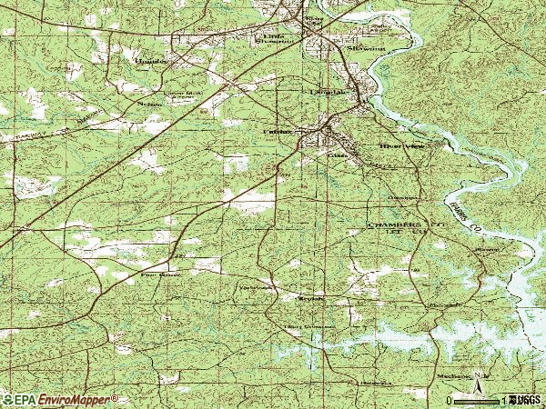Zip code 36854 topographic map