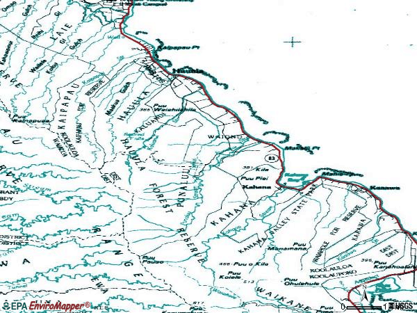 Zip code 96717 topographic map