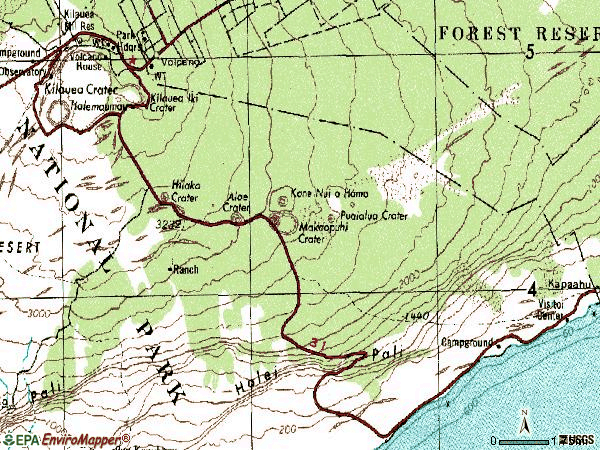 Zip code 96718 topographic map